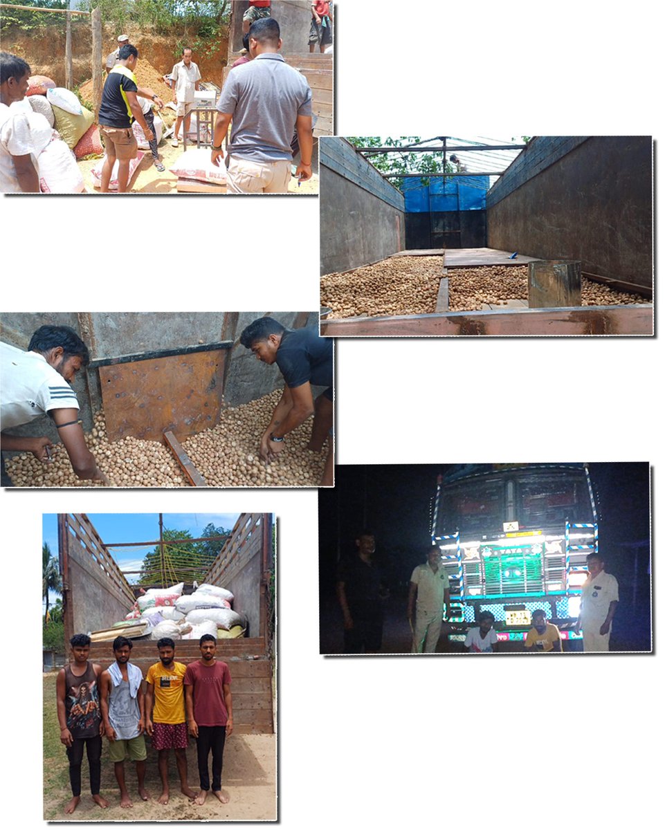 On 23-05-2024, Karbi Anglong Police team recovered and seized 65,000 KGs of Burmese areca nut (Supari) from a truck and in this regard 4 (four) persons have been apprehended. @gpsinghips @HardiSpeaks @d_mukherjee_IPS @assampolice