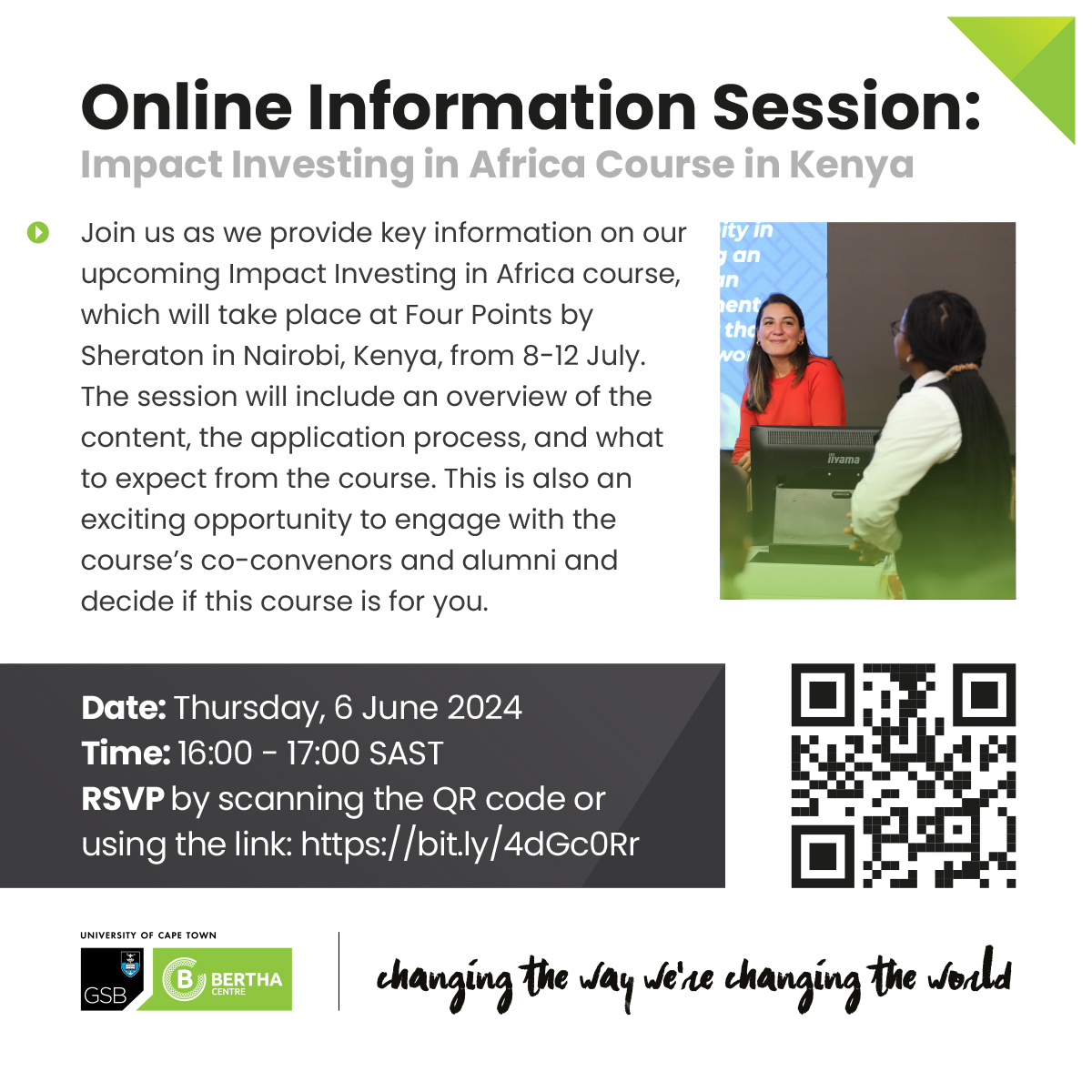 Join our Online Information Session for the Impact Investing in Africa Course in Kenya. This session is designed to give you an in-depth look into how this course can equip you with the knowledge and skills to make a meaningful impact. Register here: bit.ly/4dGc0Rr