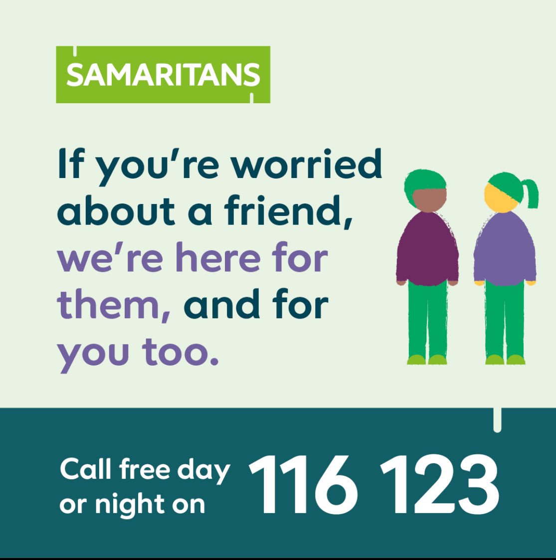 SunderlandSams1's tweet photo. Remember: if you're supporting someone who is struggling, you can always talk to us about any worries you're having. 

We're here 24/7 💚 https://t.co/VmuzJuiJm1