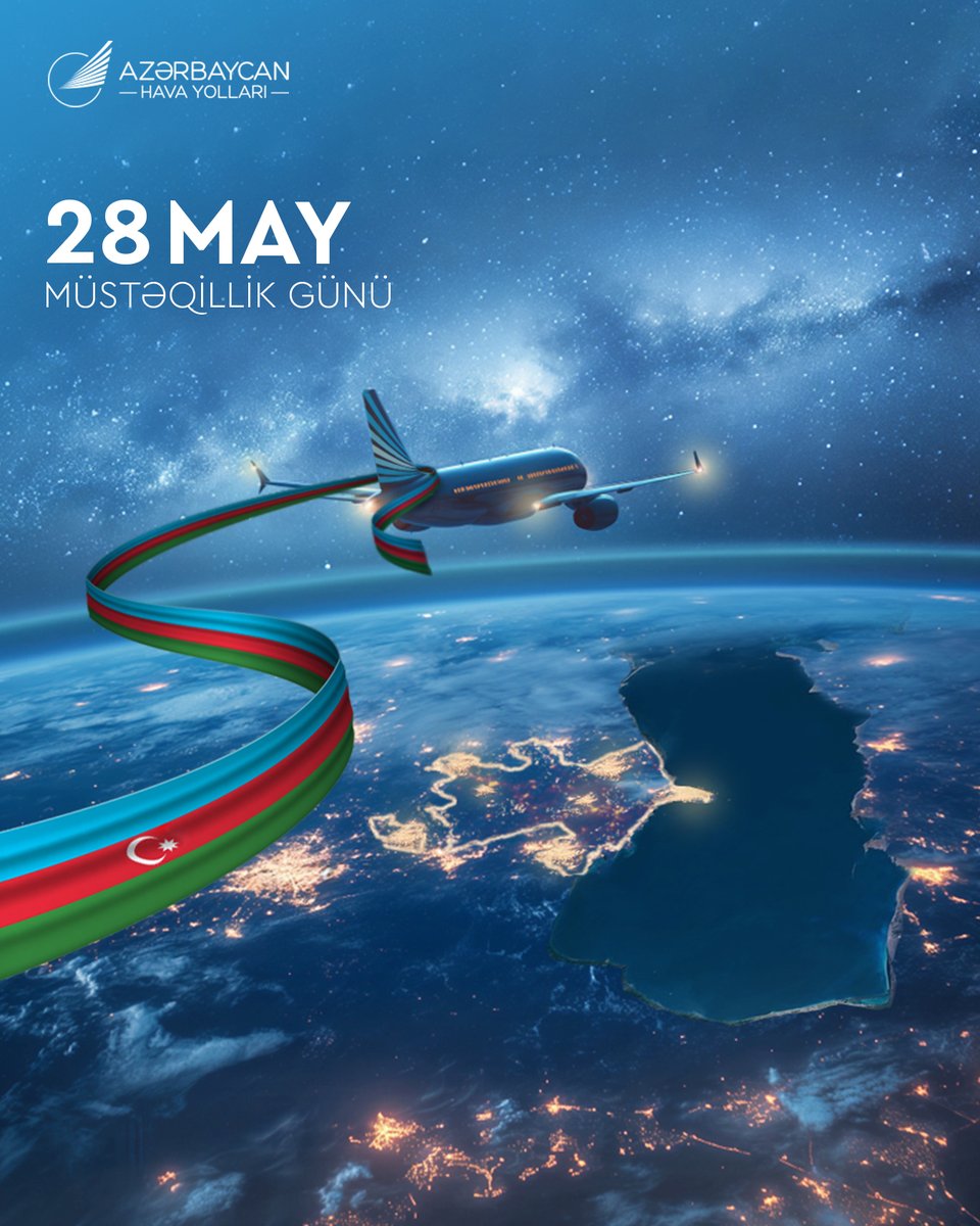 Bu gün – 28 mayda biz azad dövlətimizin yaranma gününü qeyd edirik. 🇦🇿 Müstəqillik Günün mübarək, Azərbaycan! ✈️ Today, on May 28 we celebrate the birth of our free state. Happy #IndependenceDay, Azerbaijan! #AZAL #AzerbaijanAirlines #flyAZAL #28May