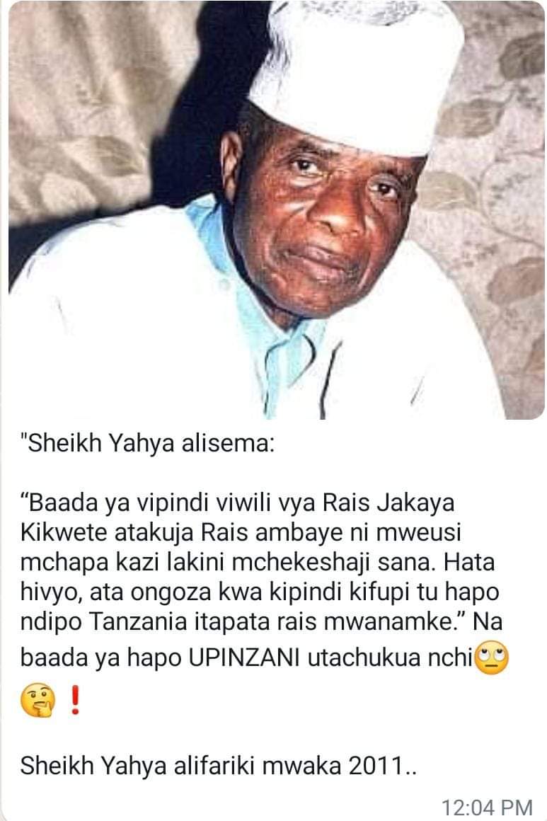 @MariaSTsehai Huyu Mzee nilikua simtilii maanani ila naona kila dalili ya maono yake kwenda kutimia 2025,,Swali je ma CCM yalivyo yataondoka kwa amani??