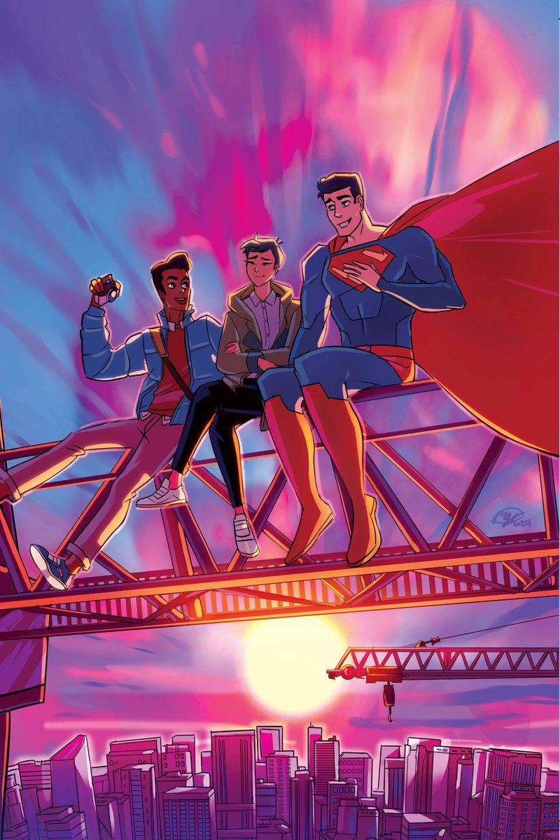 Since the new season of My Adventures with Superman has started, here's my official variant for the @DCOfficial's comic series (issue 2-- out July 3rd!). so happy I got to do this one!

#MyAdventuresWithSuperman #superman #loislane #clarkkent #jimmyolsen #dccomics