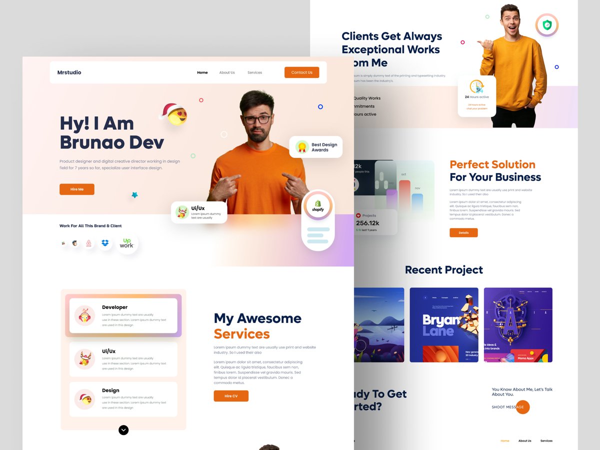 mr_masuds's tweet photo. Mrstudio | Freelancer Portfolio Website Designer

#mrmasuds
#mrstudio #mrmasud #uizones #uidesign #ui #uxdesign #ux #web
#design
#homepage
#website
#ui
#websitedesign
#landingpage https://t.co/ZUzOjzrVdg