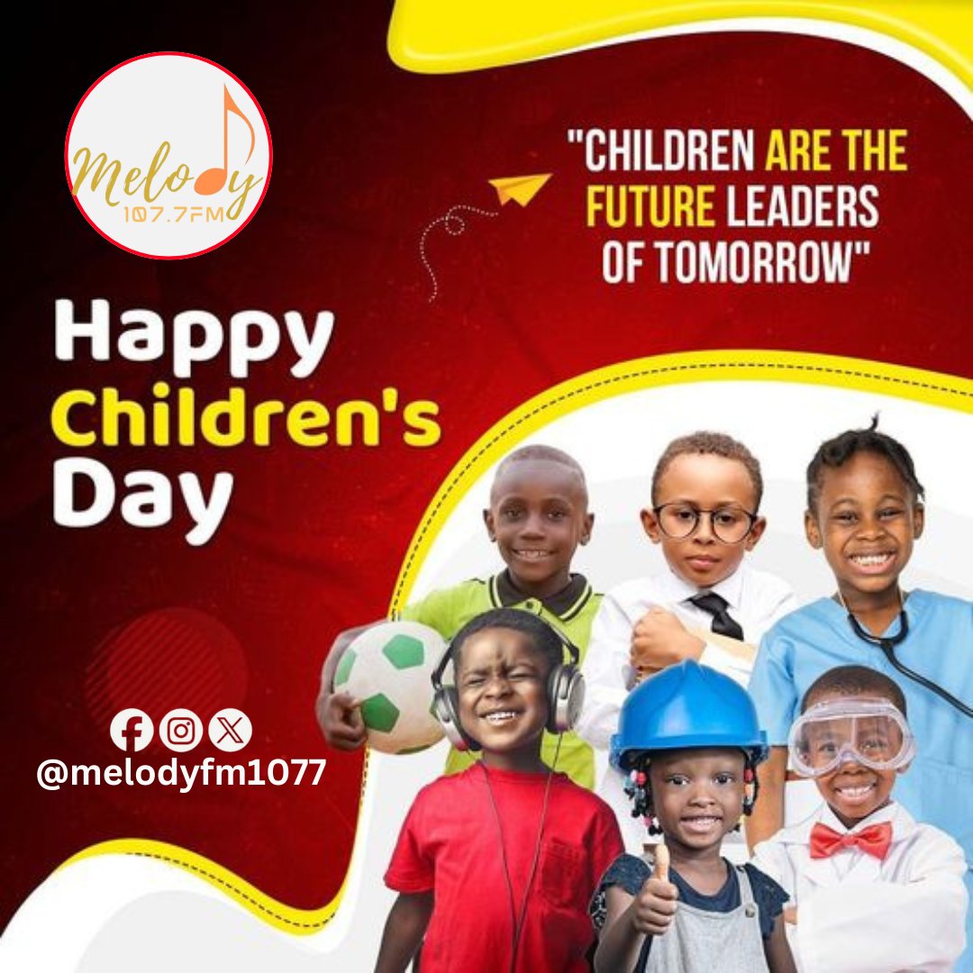 Let's make their dreams come true'
Today we join in the celebration to wish all our beautiful and amazing, talented kids out there A Happy children Day!!

Have fun!!🎇✨🍂🎈🧸
Yeyy!!!

#melody1077fm #children #media #radio #kidsroom #nigeria #childrenday #kidsfun #radiokids