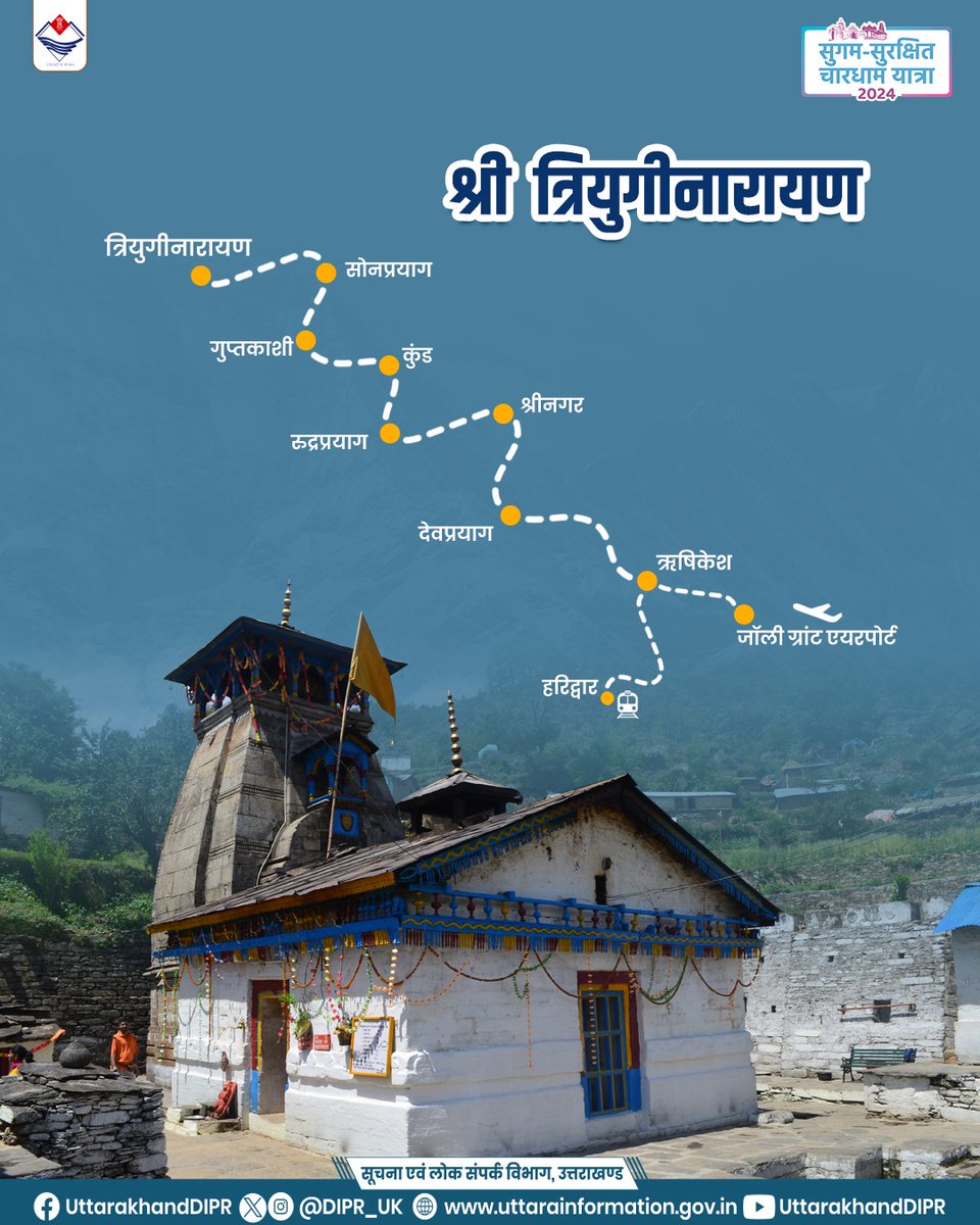 भगवान शिव एवं पार्वती का विवाह स्थल श्री त्रियुगीनारायण मंदिर। श्री केदारनाथ धाम यात्रा के दौरान त्रियुगीनारायण मंदिर के दर्शन अवश्य करें। #Chardhamyatra2024 #Uttarakhand