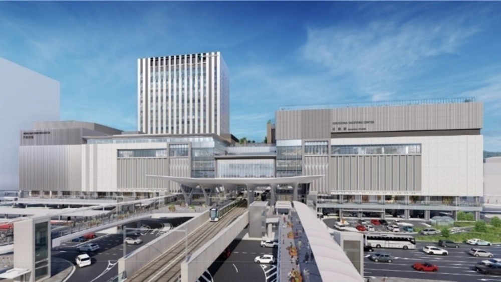広島新駅ビル「ミナモア」2025年春開業 路面電車が2階広場に乗り入れ、商業施設や映画館を内包 - fashion-press.net/news/81816