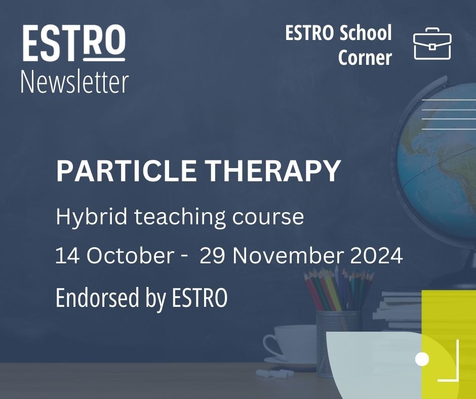 Join the hybrid teaching course on #ParticleTherapy, endorsed by ESTRO! Gain deep insights into the physics of particle therapy and its clinical applications, including an introduction to Flash RT with particles.
ℹ️ bit.ly/3Vea3Ve
#MedicalPhysics #medphys #radonc