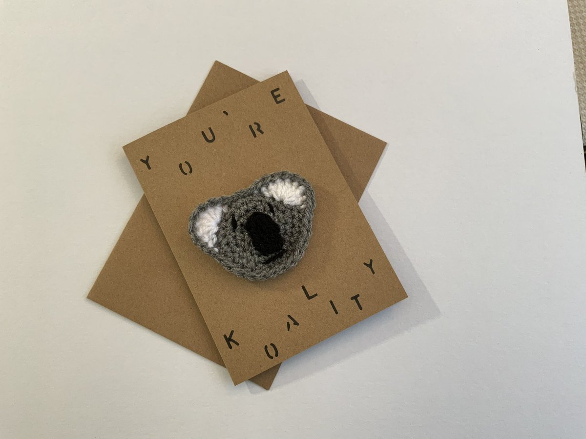 Do you have a koality dad? 🐨 Send him a punny card this #fathersday which has a #crochet koala magnet as a gift too okthenwhatsnextcraft.etsy.com #crochet #earlybiz #elevenseshour