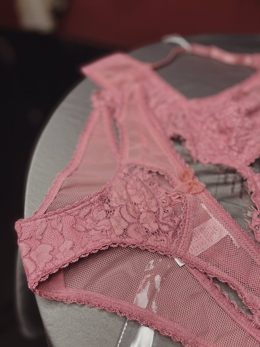 Nude pink lace underwear set