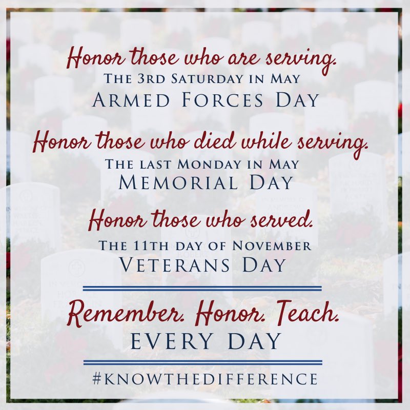 Today is #MemorialDay in the 🇺🇸, when we honor the brave men and women who sacrificed everything for our country. #rememberthedifference #landofthefreebecauseofthebrave