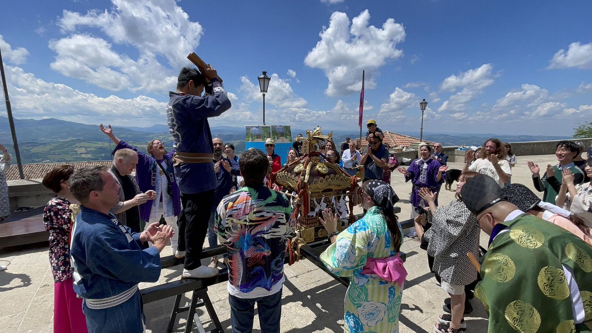 サンマリノ神社建立10周年記念神輿渡御、無事完遂です。 今年もありがとうございました。 #サンマリノ