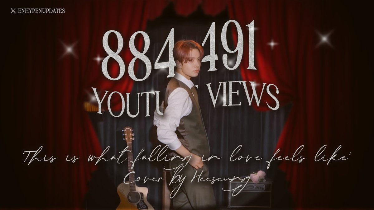#ENHYPEN HEESEUNG 'this is what falling in love feels like' cover garnered 884,491 views with 209k likes on Youtube in its 24 hours since release! Keep streaming, ENGENEs! 🙏 🔗 youtu.be/pvOJeST5So8?si… #HEESEUNG_WhatFallingInLoveFeelsLike #2ndHEECoverOutNow #HEESEUNG