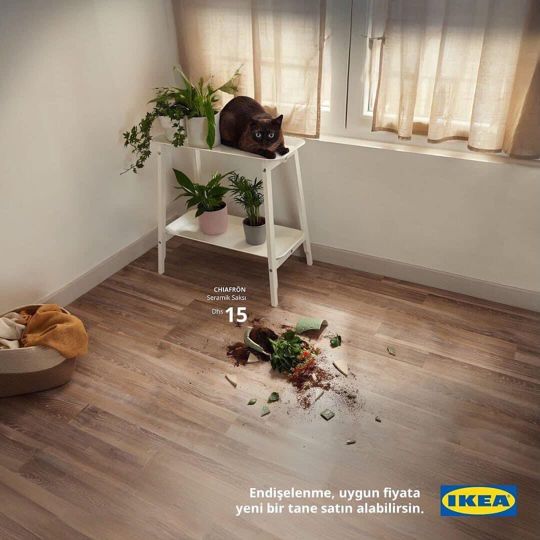 Perakende devi  @IKEA düzenlediği son reklam kampanyasında sevimli kediler ve köpeklerin neden olduğu küçük kazalar sonucu zarar gören ürünleri yenilemek isteyenlerin büyük bütçeler ayırmasına gerek olmadığını dolaylı yönüyle vurguluyor.

#ajansgiller #reklam #pazarlama