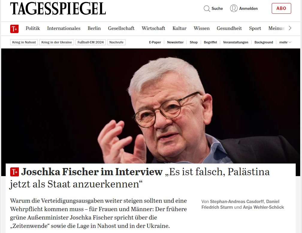 bruno_amable's tweet image. Qu'est-ce que l'ancien ministre Vert de Schröder a d'urgent à dire au monde ?
 il ne faut pas reconnaitre maintenant la Palestine comme Etat et il faut introduire le service militaire pour filles et garçons.
🤢