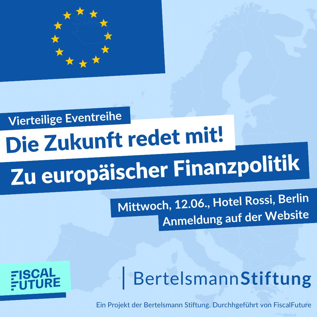 Seid dabei bei unserem Event mit @fiscalfuture_de 'Die Zukunft redet mit - zu europäischer Finanzpolitik'. Diskutiert mit Experten und jungen Stimmen über die Zukunft der EU-Finanzpolitik und die Finanzierung der Transformation. @BertelsmannSt @GED_Tweet fiscalfuture.de/de/veranstaltu…