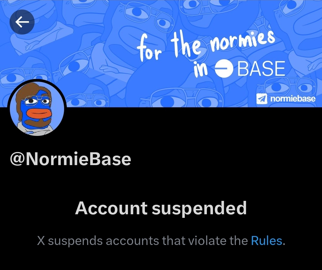 Perfect example of why twitter is finished. Every normie post, comments were flooded with bots scamming people for a fake relaunch. Just search $NORMIE on twitter and look at all the top posts. 

What does twitter do in response?

Ignore all the bots, and suspend normies account.