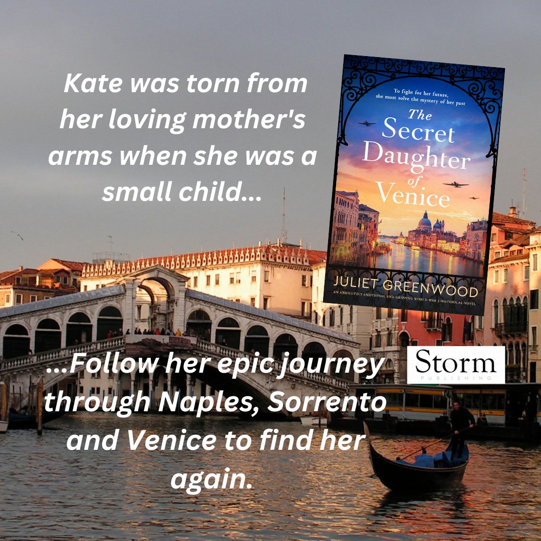 Escape the rain to beautiful #Italy, and follow Kate's journey through #Cornwall, #Pompeii and #Venice to uncover the secrets of her past and find her true self ... geni.us/338-al-aut-am #TheSecretDaughterofVenice @Stormbooks_co #amreading #histfic #WW2 #family #newbook