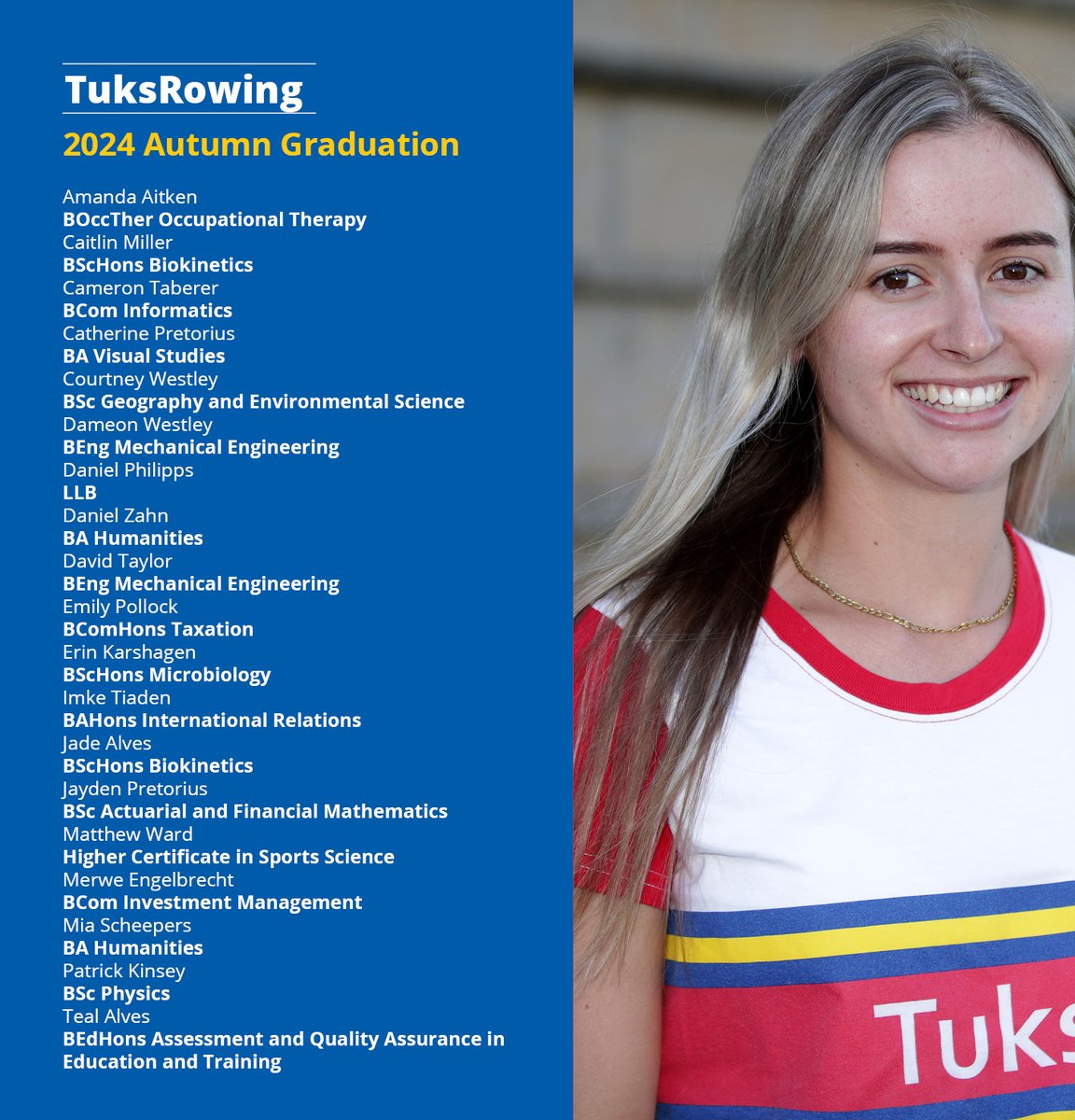 TuksSport's tweet photo. #TuksSport: #HelloTuksAlumni
Congratulations to #TuksRowing student-athletes who graduated this recent autumn at UP-Tuks.
#MakeTodayMatter #UPGraduation2024
#Elevate2Greatness ππ‘ https://t.co/zMBv6vpiNN