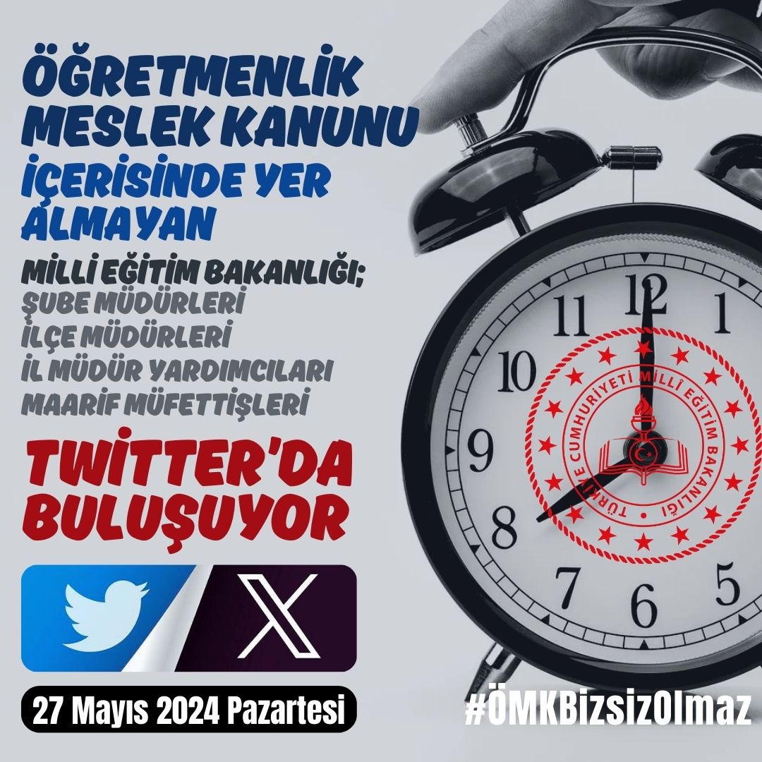 Öğretmenlik Meslek Kanunu içerisinde yer almayan, 

Milli Eğitim Bakanlığı;
✔️Şube Müdürleri
✔️İlçe Müdürleri
✔️İl Müdür Yardımcıları
✔️Maarif Müfettişleri

Twitter’da Buluşuyoruz.

<a href="/RTErdogan/">Recep Tayyip Erdoğan</a>
<a href="/Yusuf__Tekin/">Yusuf Tekin</a>
<a href="/memetsimsek/">Mehmet Simsek</a>
<a href="/cftcblnt/">Bülent ÇİFTCİ</a>