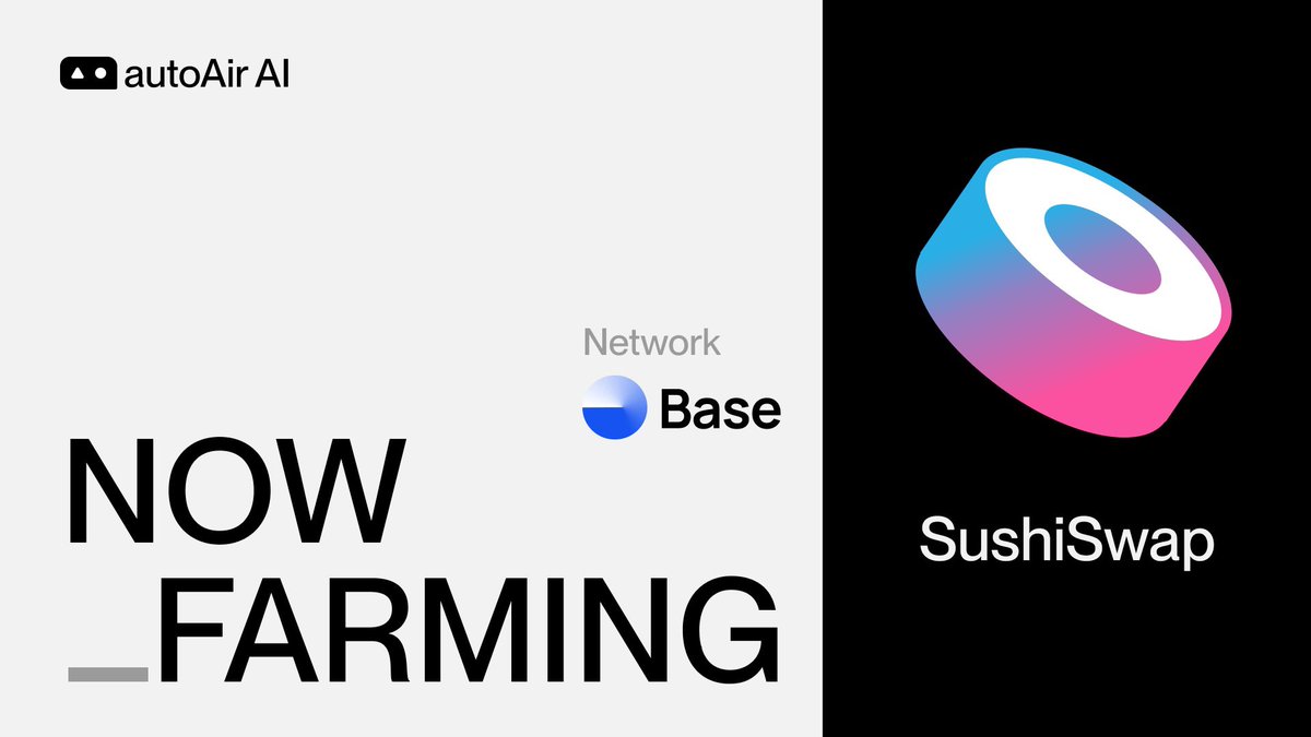 Did you notice? Retroactive farming on @base is available, including interaction with @SushiSwap on #Base. Expect more updates in the coming days. Try out now: t.me/AutoAirBot