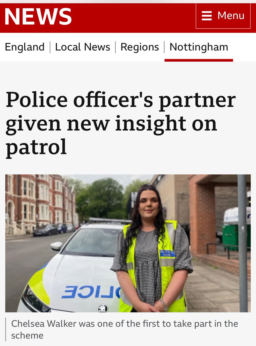 A woman says she has gained a better understanding of her partner's job as a Police Officer after going on patrol as part of a new initiative.

Chelsea Walker was one of more than 100 people to apply to take part in Nottinghamshire Police's Public Observation Scheme.

The