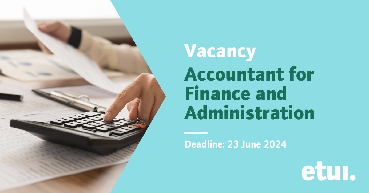 Would you like to be our new colleague? We're looking for an experienced accountant to join our Finance and Administration Department 🧑‍💼 If you think you have the right experience, see here for more information 🔗 etui.org/Zhw