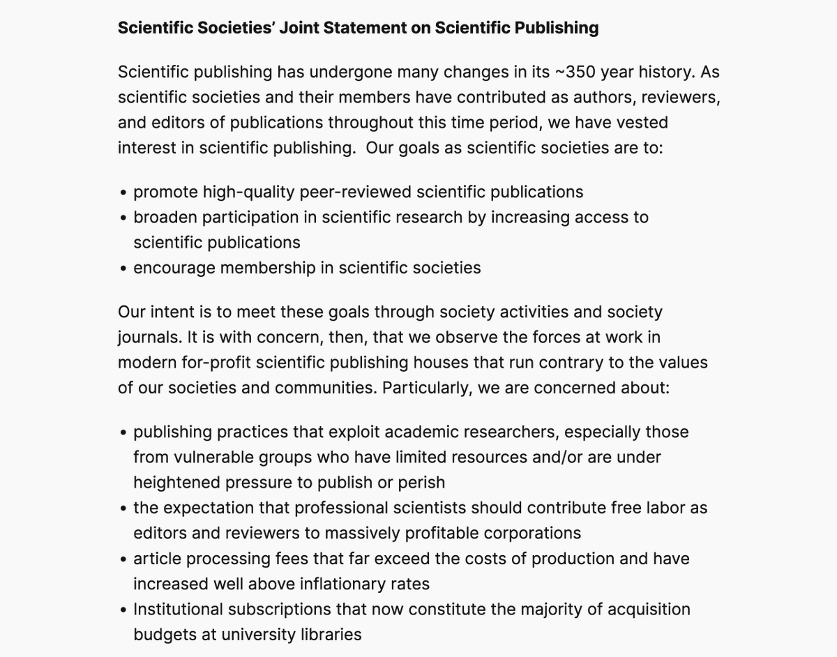 Joint Statment PEEER: Publishing for an Ethical and Equitable Environment in Research, endorsed by @_AEET_ peeer.net/societies/