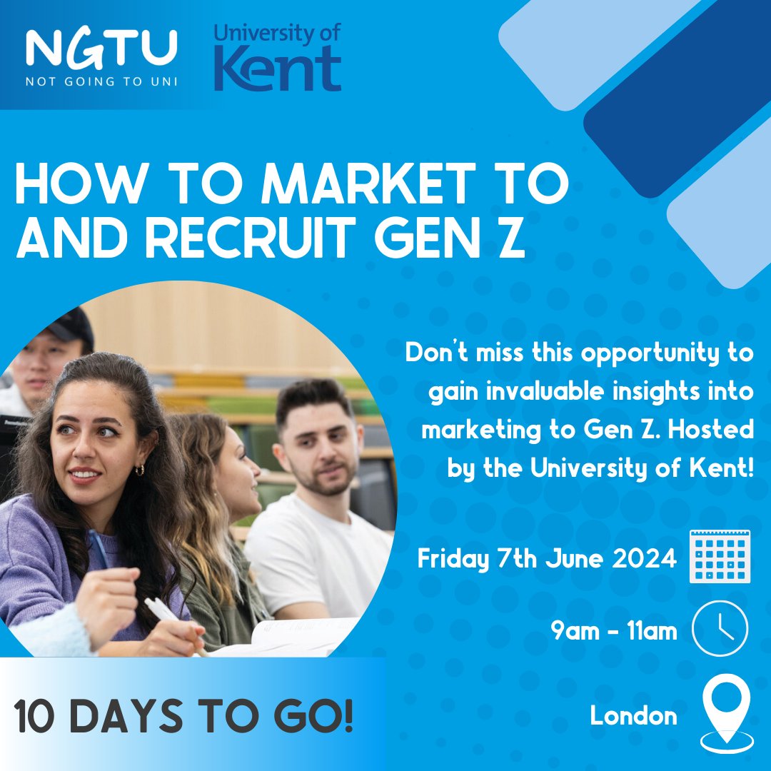 There’s only 10 days to go until our 'How to Market to and Recruit Gen Z' London Event 🎉 Have you got your ticket yet? If not, there’s still time! ✨

Find out more and sign up for FREE now - loom.ly/gY56Bm8

#GenZ #earlycareers #recruitment #londonevent #GenZrecruitment