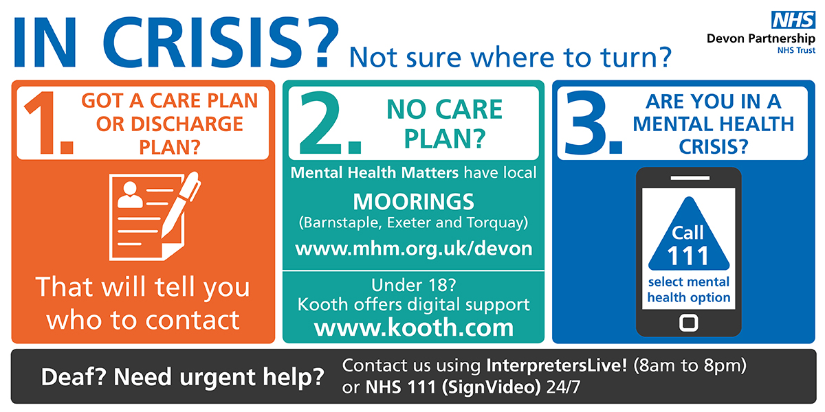 If you or someone you know is in a mental health crisis you can call 111 and select the #MentalHealth option to be connected to our First Response Service. This service is accessible 24 hours a day, 365 days a year and is available to people of all ages: orlo.uk/TVqjO
