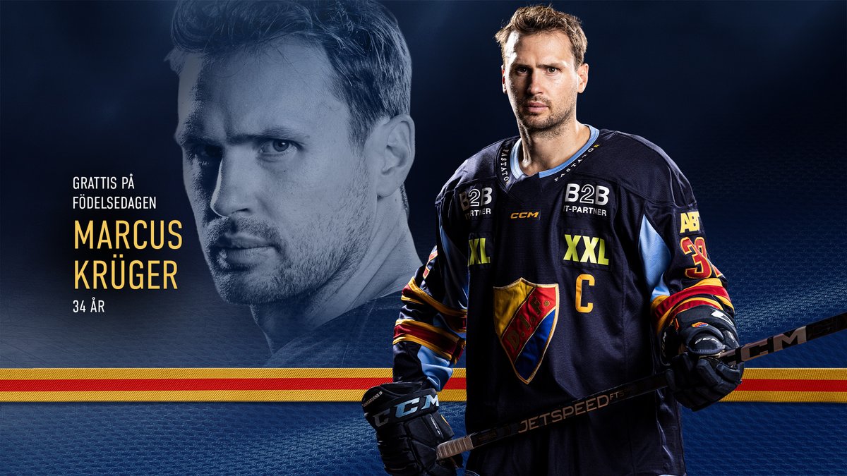 Idag gratulerar vi vår Stockholmsson, Järnkamin och lagkapten på 34-årsdagen! 🎈 💛❤️💙 #DIFHockey #AlltidOavsett