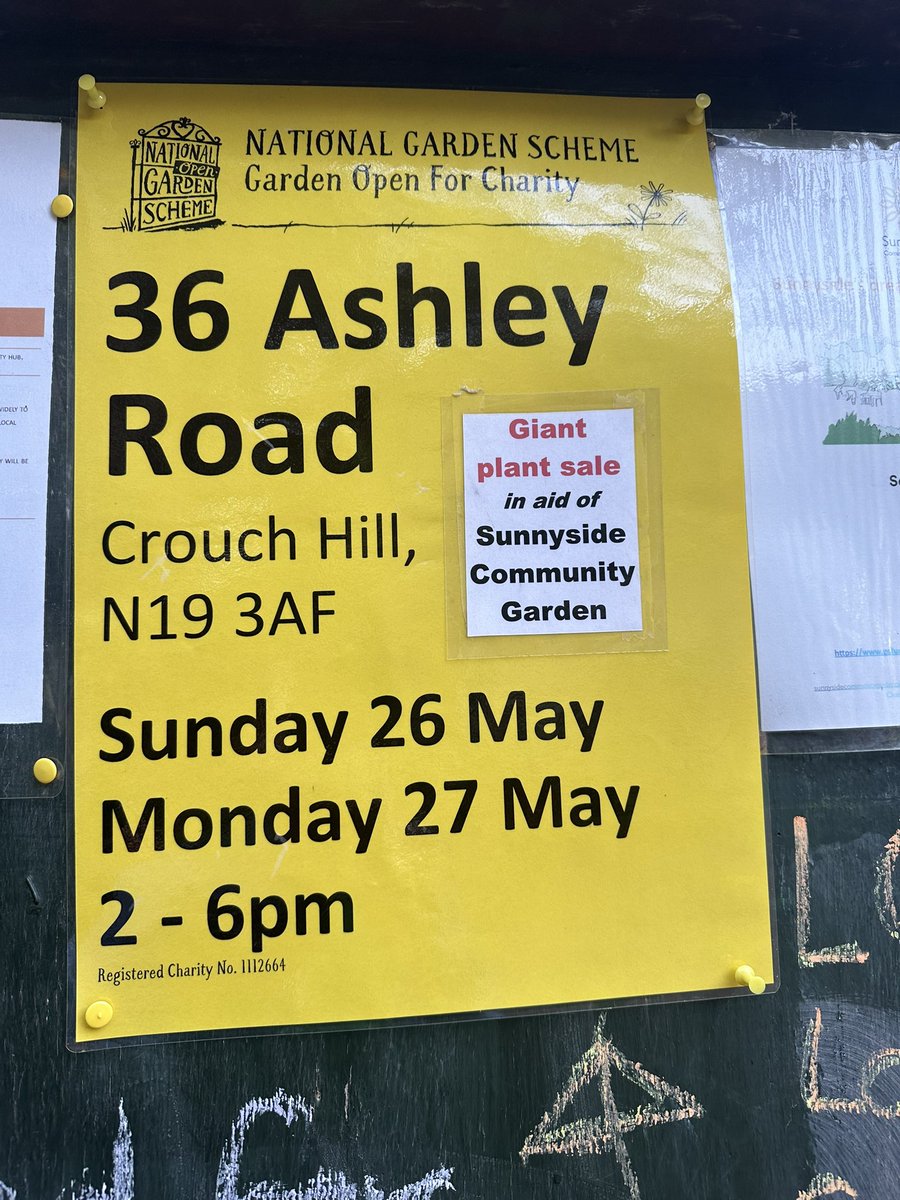 If you’re looking for a lovely 🥰 local thing to do this afternoon then look 👀 no further ⬇️!

Beautiful garden, tasty cakes 🧁 and wonderful plants 🪴 to buy to help <a href="/SunnysideN19/">Sunnyside Gardens UK</a> 🙌.

#N19 #Gardening #Islington