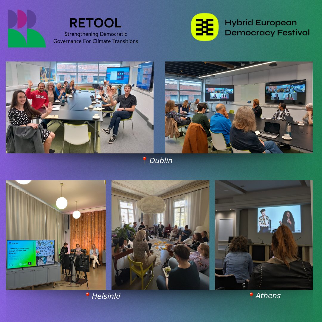 🎯RETOOL participated in the #HybridEuropeanDemocracyFestival!

✅ Retool partners joined the discussion and provided valuable insights on #climateactivism and citizen participation in #climatetransition.

🔗: retoolproject.eu/news-events/re…

🇪🇺 #HorizonEurope #EU #democracy #climate