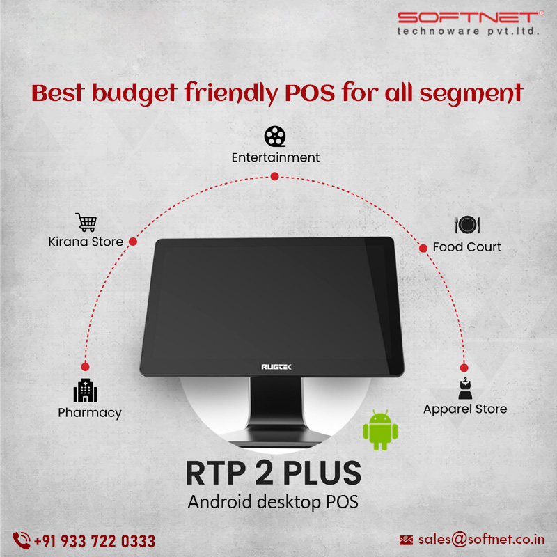 SoftnetTechno's tweet photo. Best Budget-friendly POS for all segments!
Presenting #RTP2Plus
Android desktop POS!
For Pharmacy, Retail, Entertainment, Food Court, and Apparel stores.
Contact us at ☎️+91 9337220333
For more, visit our website https://t.co/piTXpO4qce
#Softnet
#Bhubaneswar #SoftwareCompany #Rtp https://t.co/b4OoZmX6NE