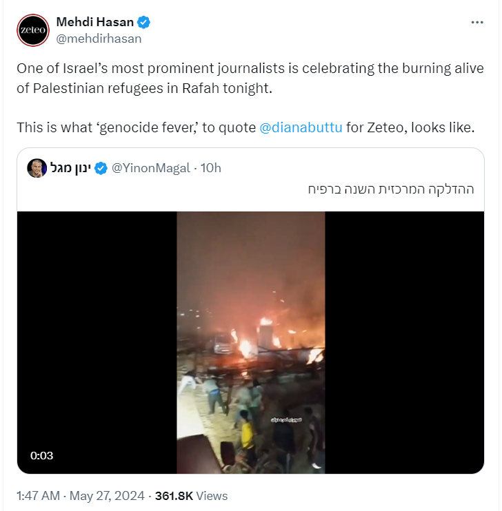 sfardm's tweet photo. חידה: מה היתה עושה היועצת המשפטית לממשלה אם עיתונאי פלסטיני בישראל היה חוגג שריפה של יהודים ישראלים בשל טיל של חמאס? https://t.co/QlOLSRaxRp