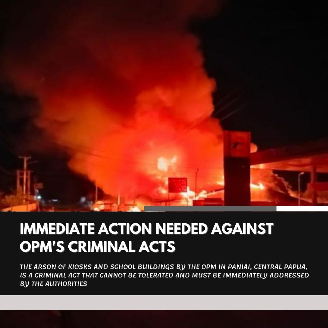 OPM continues to carry out heinous acts against the Papuan people. They even had the heart to burn down the school building in Paniai, Central Papua, which was a place of learning for Papuan children

#EradicateOPMPapua #TurnBackCrime #StopOPM #OPMhumanrightsviolators #OPMcruel