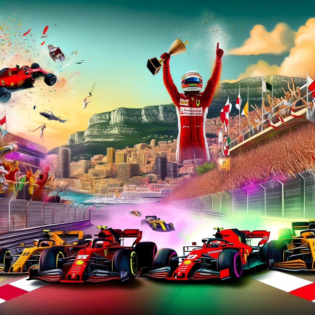 AdalianMathilde's tweet photo. 🏁 Épopée au #GPMonaco ! Charles Leclerc, notre héros local, réalise un doublé historique avec la pole position et la victoire en course ! 🌟 Une première pour lui dans sa ville de cœur. #F1 #Leclerc #Ferrari https://t.co/TvuLok5hjg