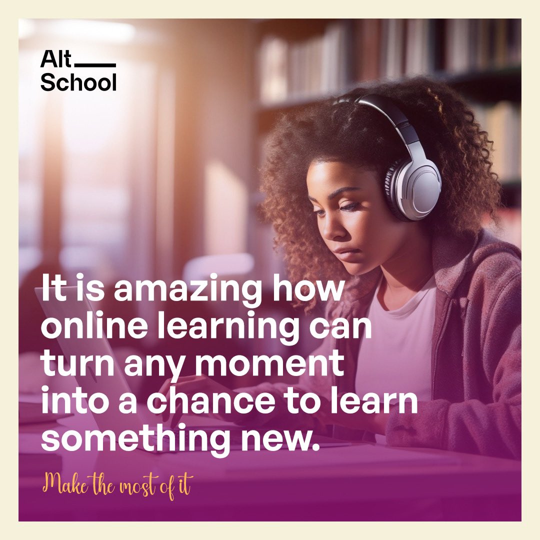 Online learning opens up opportunities to study at your own pace, from anywhere in the world. Visit altschoolafrica.com to explore our courses today!