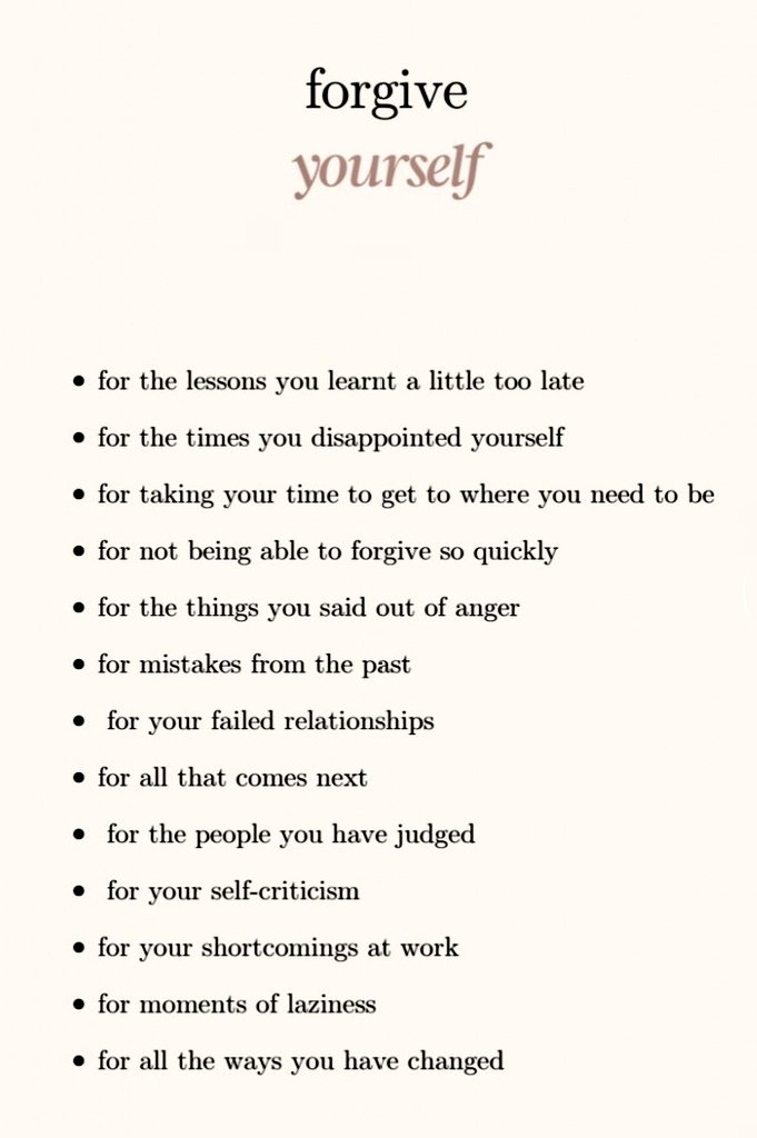 Forgive yourself...