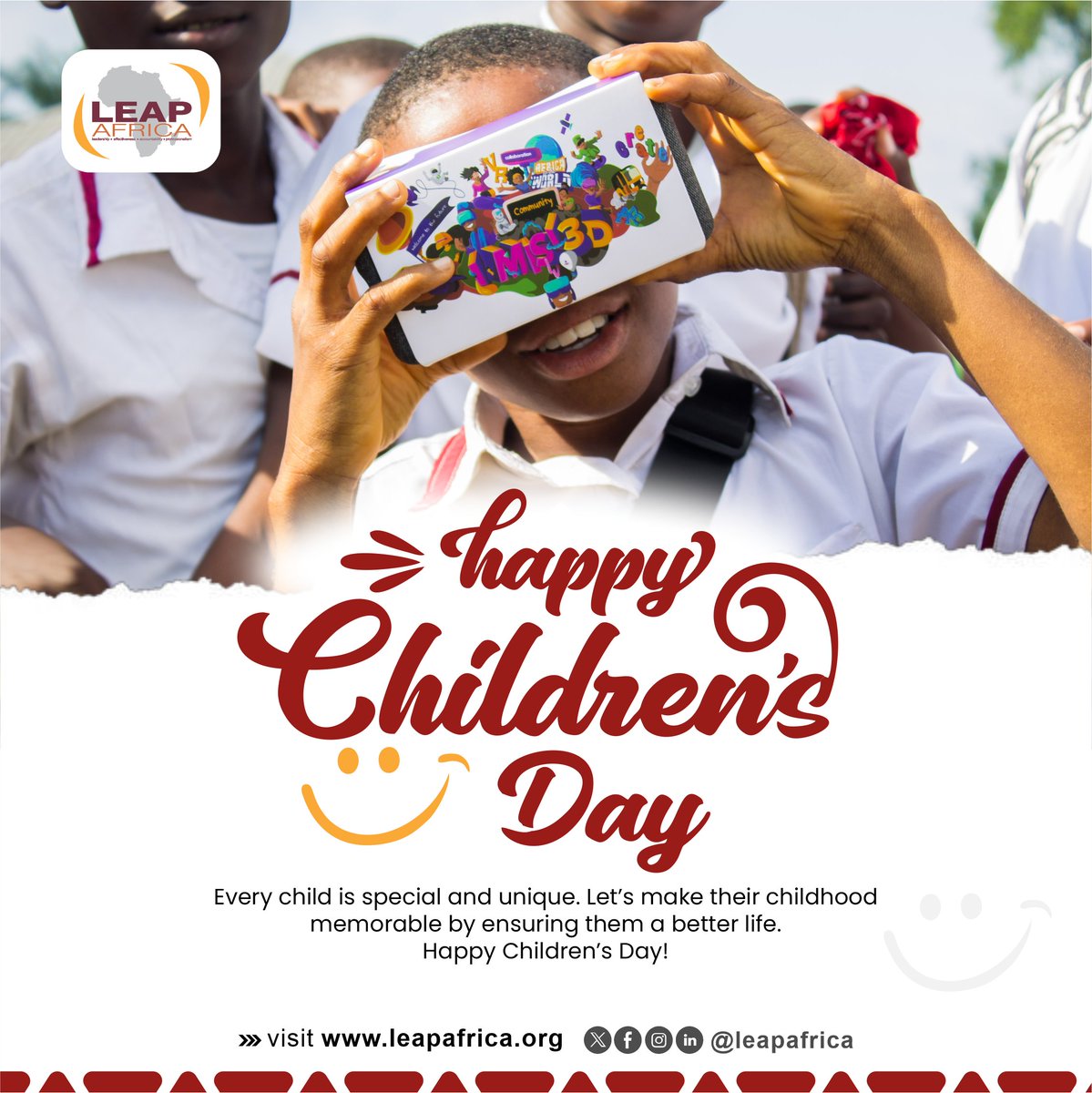 Every Child is Unique and Special. Happy Children's Day. #ChildrensDay #LEAPAfrica #FutureLeaders