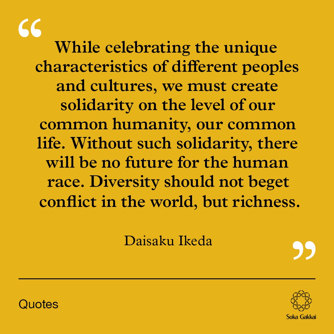 🎉🌏“While celebrating the unique characteristics of different peoples and cultures, we must create solidarity on the level of our common humanity, our common life. Without such solidarity, there will be no future for the human race. Diversity should not beget conflict in the