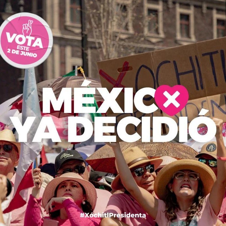 Está más que claro Xochilovers, México ya ganó y tendremos a @XochitlGalvez  como la primera mujer presidenta. #XóchitlPresidenta 🤞🏻🩷

Este 2 de Junio #VotaXóchitl