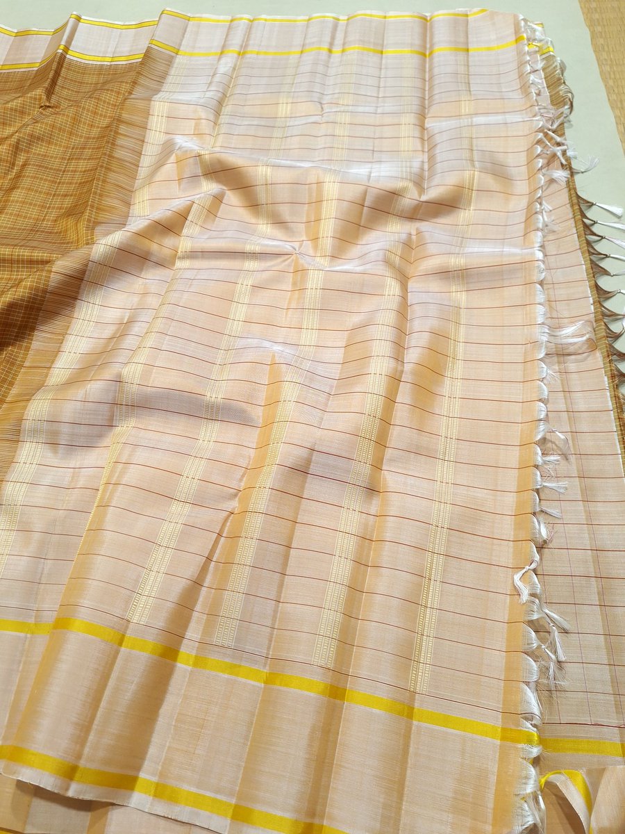 #puresilk #No_zari handloom silk saree. 

Traditional checks saree. 
Contemporary subtle colour combination. 

Assurance for #puresilk by @csbmot