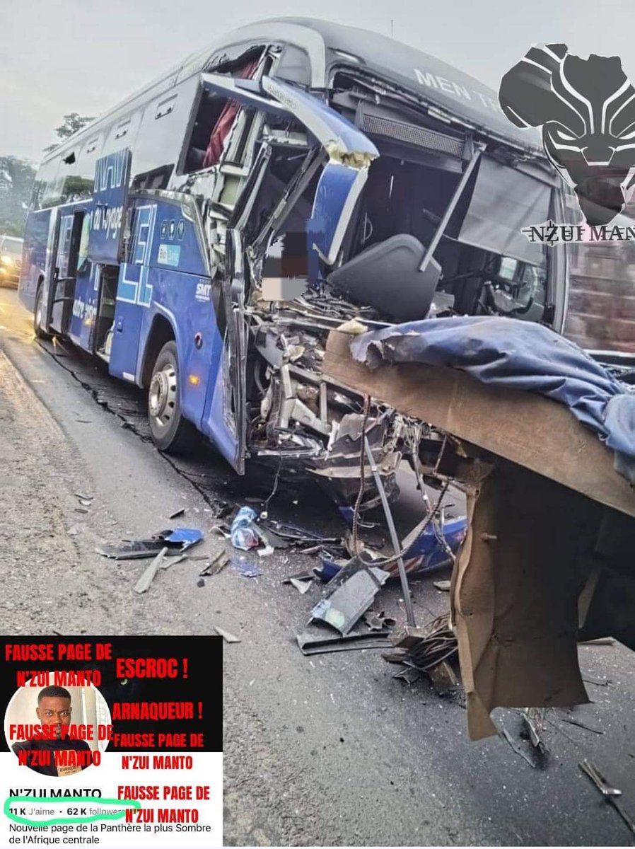 Ce matin un bus de l’agence MEN TRAVEL parti de Douala pour Yaoundé a percuté de plein fouet l’arrière d’une semi-remorque au niveau de Mahole près de Mboummyébel.L’hôtesse est morte instantanément lors du choc !Les passagers affirment que le chauffeur s’était endormi au volant.