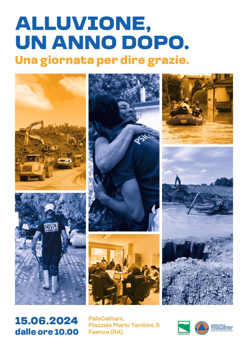 #Post #alluvione. A poco più di un anno dalla drammatica #alluvione e dagli eventi meteo eccezionali del maggio '23, che hanno sconvolto il territorio dell’#EmiliaRomagna, la @RegioneER vuole dire #grazie a tutti coloro che hanno lavorato con le persone e alle #comunità colpite.