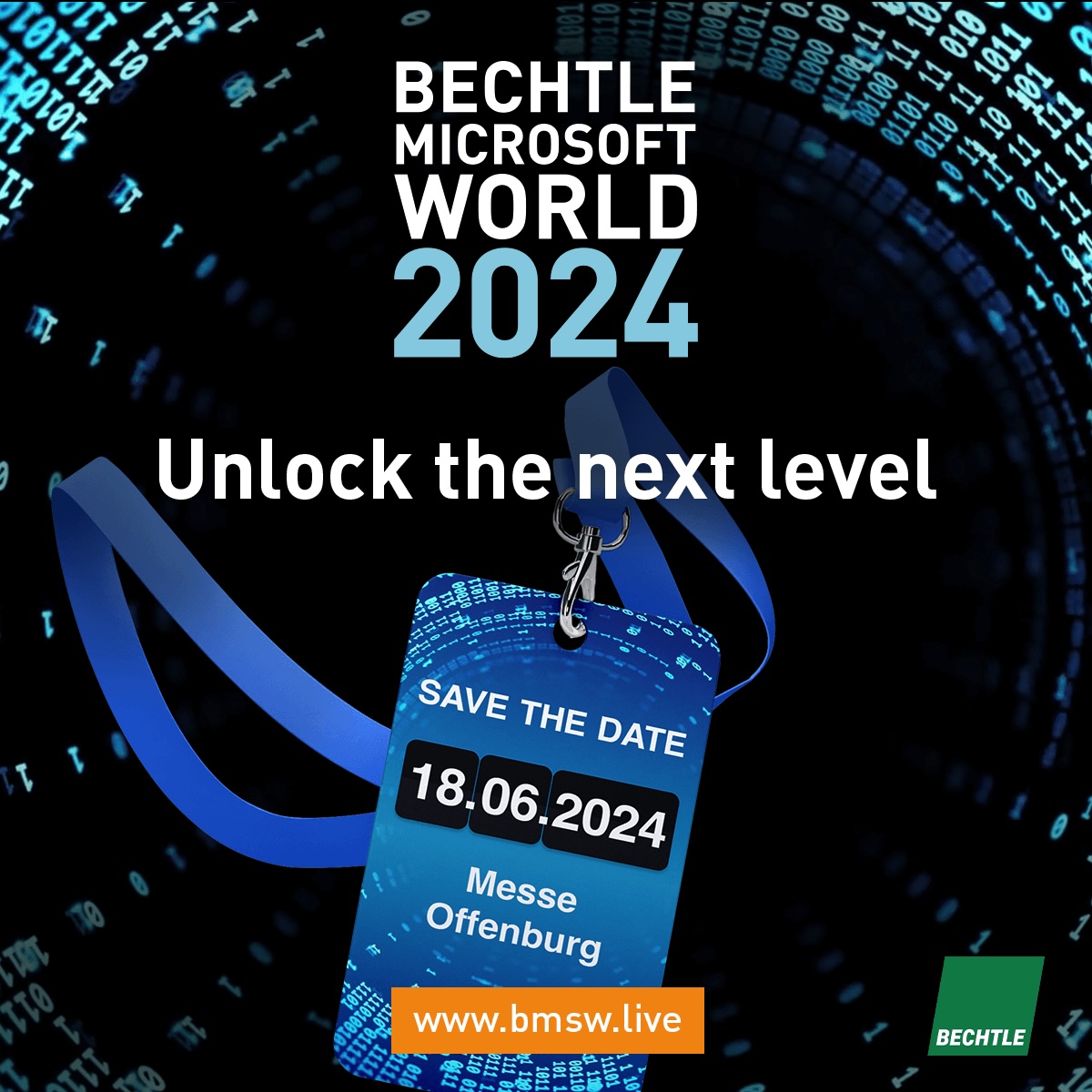 #UnlockTheNextLevel! 🔐 Take part in one of the biggest @Microsoft partner events in Europe: The Bechtle Microsoft World 2024 & get insights on modern work, #security, #Azure & business applications. ℹ️ Click here for more information about #BMSW2024: bit.ly/4bvSy8r