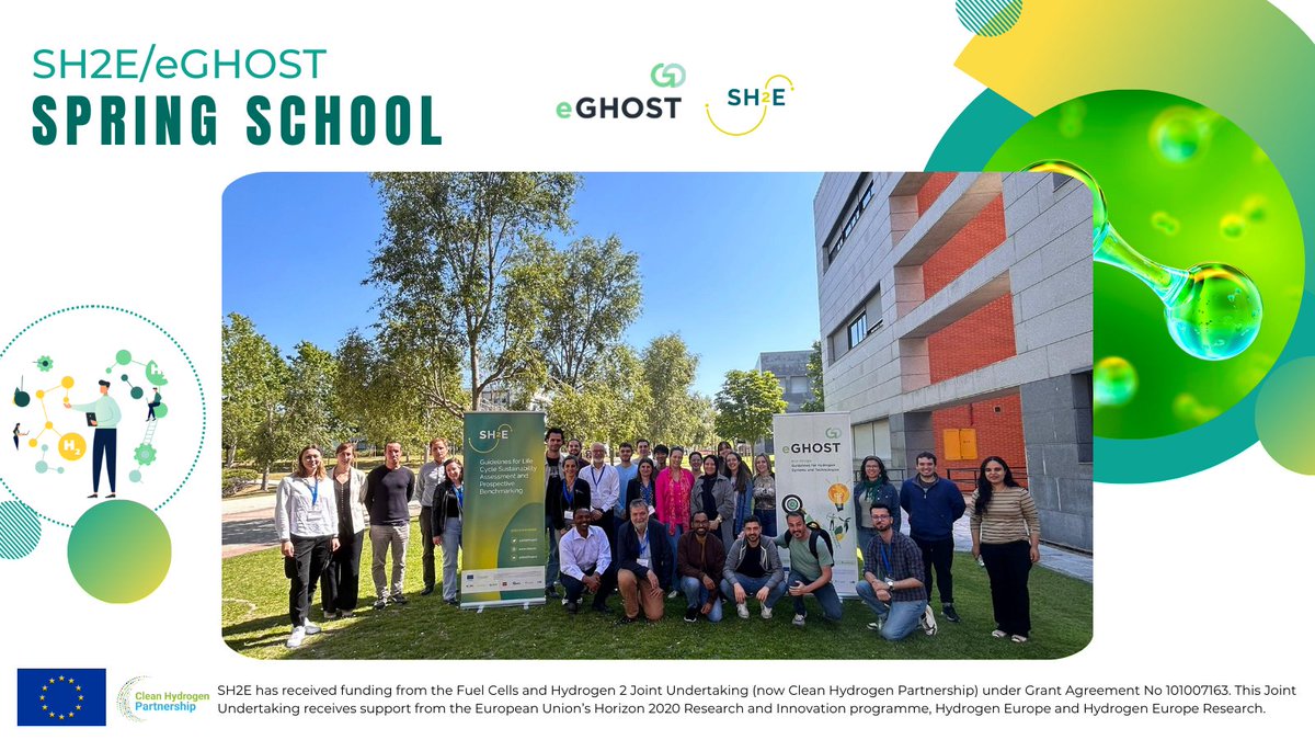 SH2EProject's tweet image. ✅It&apos;s a wrap! Thanks to the students and invited speakers who attended last week the @SH2EProject @eGHOSTProject Spring School🎒

#sustainability #hydrogen