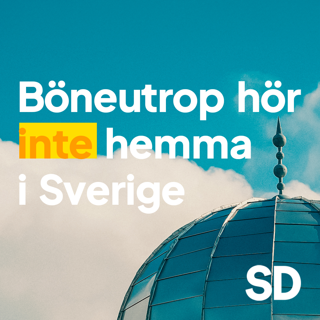 Sverigedemokraterna har tidigare föreslagit ett nationellt förbud mot böneutrop eftersom vi anser att böneutrop inte hör hemma i Sverige.

Alla människor har rätt till frihet från religiösa uttryck och religiös propaganda i det offentliga rummet. Förbjud böneutrop nu!