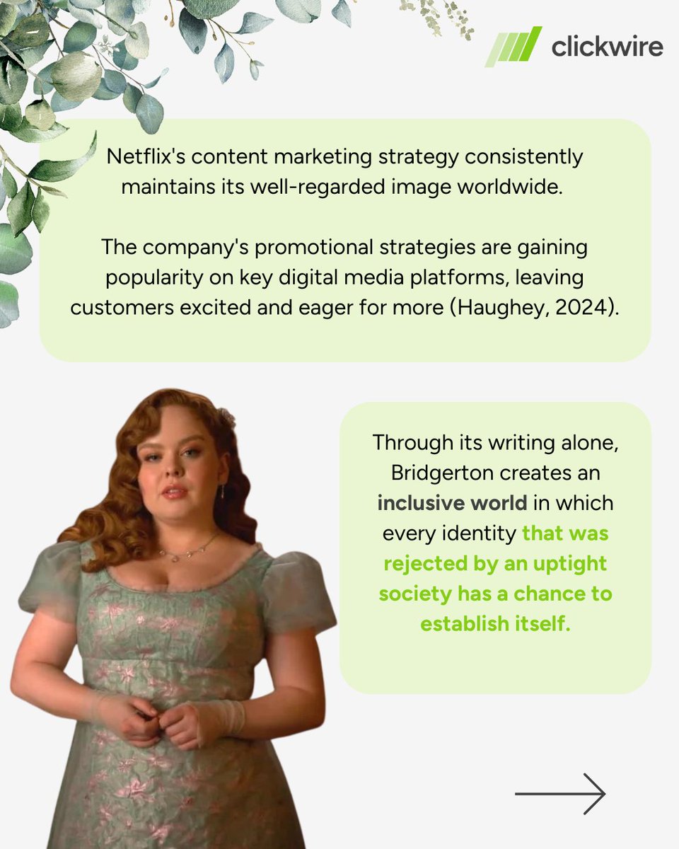 Clickwire_io's tweet photo. Discover how Netflix's "Bridgerton" is revolutionising content strategy! 🎉

👉 https://t.co/IdVwtp07CX

#clickwire #ContentStrategy #DigitalMarketing #Netflix #Bridgerton #CustomerEngagement #bridgertones3 https://t.co/MsyUS92wpO