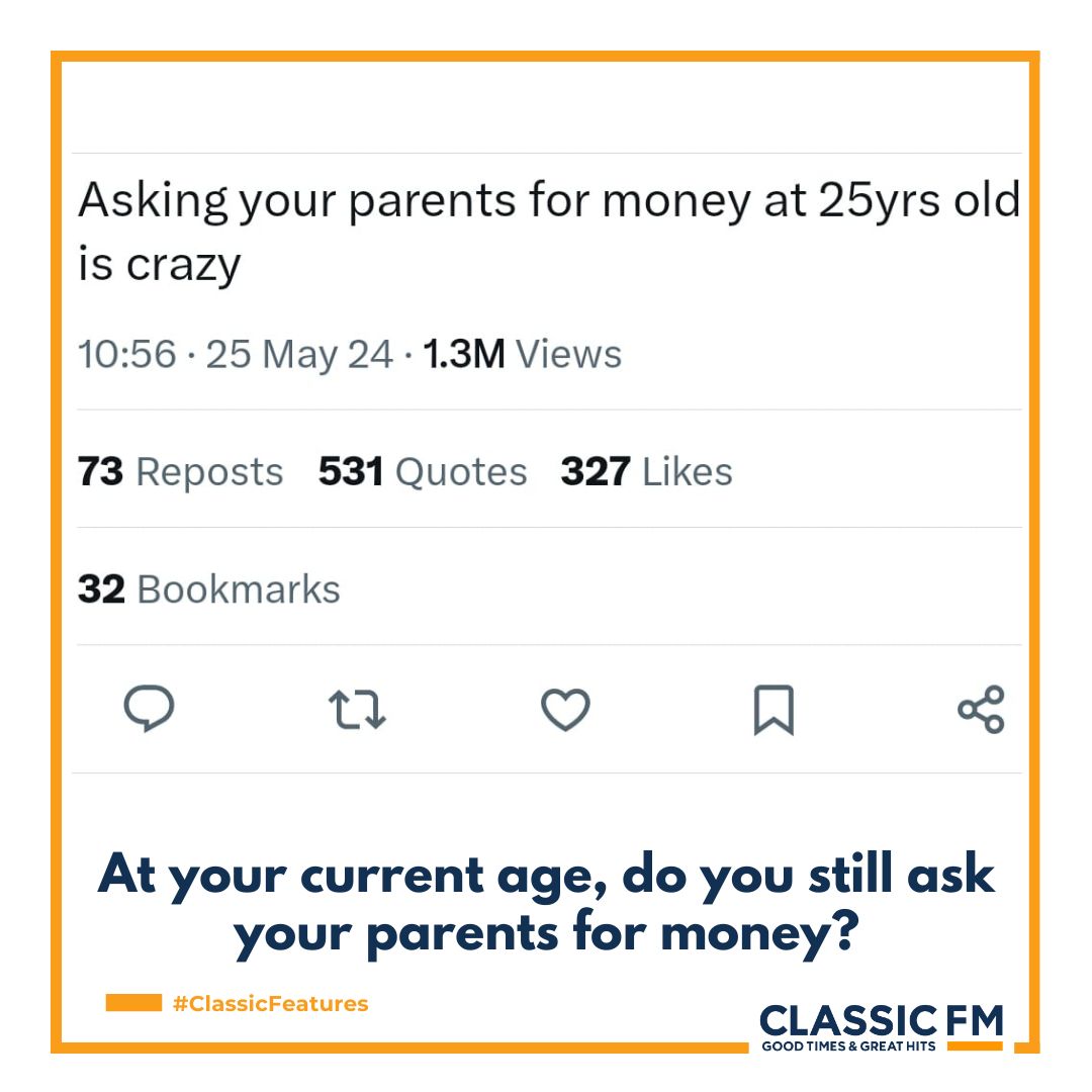 At your current age, do you still ask your parents for money?