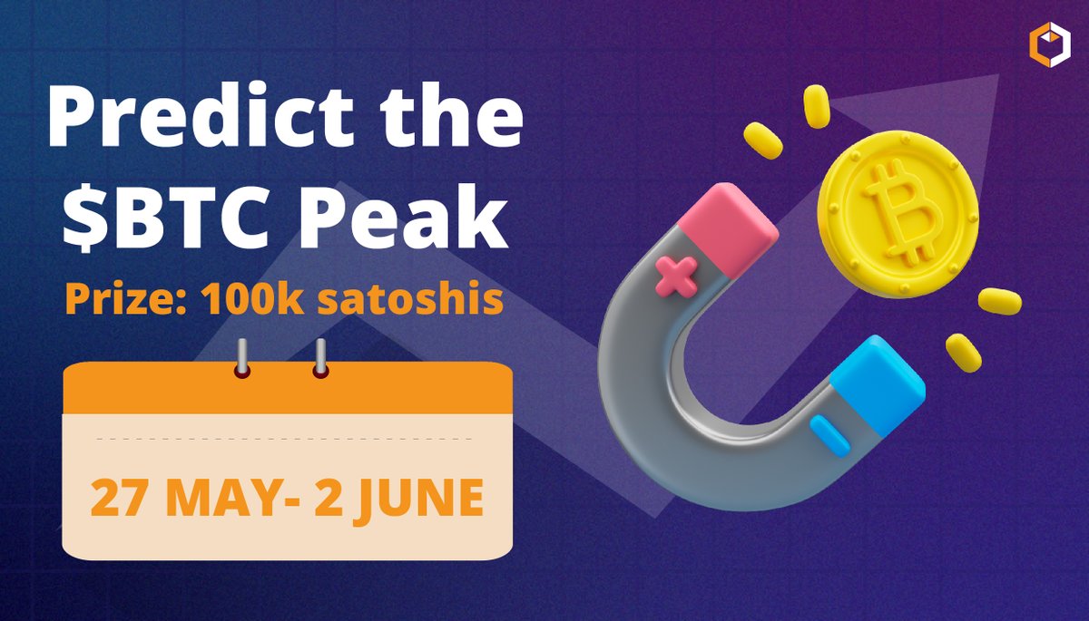 esatoshiclub's tweet image. Win 100,000 Satoshis with @esatoshiclub!

Predict the highest #Bitcoin price from May 27th to June 2nd. The closest guess wins!

Reply with your estimate now 👇